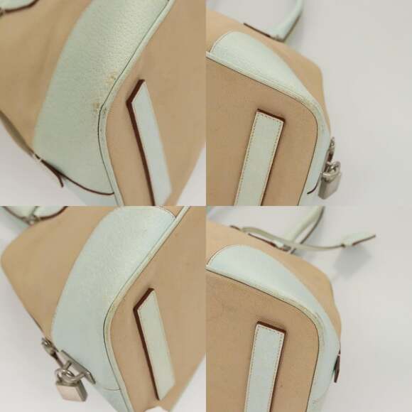 PRADA Hand Bag Canvas Beige Silver - Picture 10 of 13